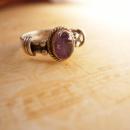 Vintage Amethyst Gothic Sterling ring Genuine gemstone