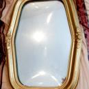 Antique Bubble glass Shrine box frame with mirror