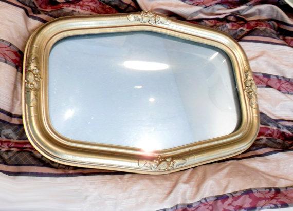 Antique Bubble glass Shrine box frame with mirror