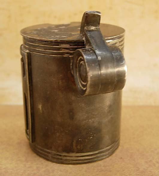 1800's Sheffield lidded mustard pot Walker & Hall with silver hallmarks