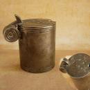 1800's Sheffield lidded mustard pot Walker & Hall with silver hallmarks