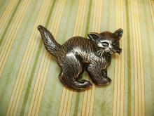 Vintage Napier sterling brooch Halloween cat signed brooch