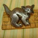 Vintage Napier sterling brooch Halloween cat signed brooch