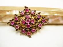 ANtique Ruby Brooch 13cts 1880 period piece Rare beauty
