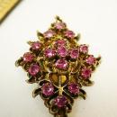 ANtique Ruby Brooch 13cts 1880 period piece Rare beauty