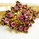 ANtique Ruby Brooch 13cts 1880 period piece Rare beauty