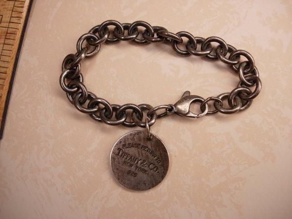 Sterling Tiffany & Co Charm Bracelet with box and original tiffany bag 36.5 grams