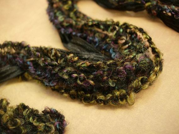 Gothic Spider necklace woven textiles in peacock colors and skeleton key