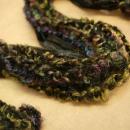 Gothic Spider necklace woven textiles in peacock colors and skeleton key