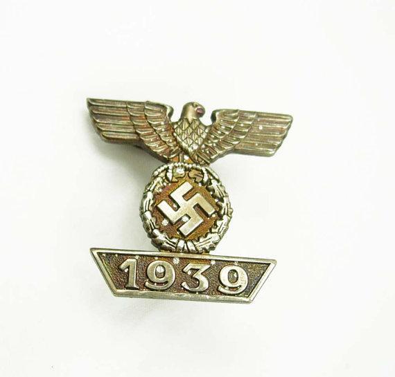 Vintage Iron Eagle Badge Pin WWII German Bar Iron Cross 1939 2nd Class Signed 6