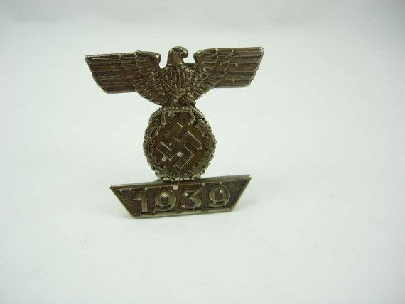 Vintage Iron Eagle Badge Pin WWII German Bar Iron Cross 1939 2nd Class Signed 6