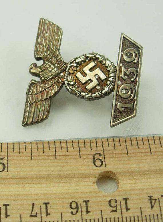 Vintage Iron Eagle Badge Pin WWII German Bar Iron Cross 1939 2nd Class Signed 6