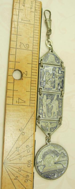VIntage Grand tour Fob Egyptian Revival enamel watch fob