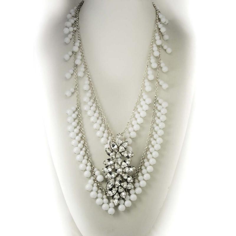 Dramatic Rhinestone wedding Bib necklace HUGE centerpiece chandelier drops