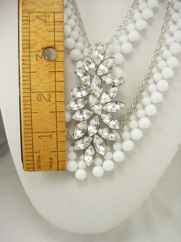 Dramatic Rhinestone wedding Bib necklace HUGE centerpiece chandelier drops