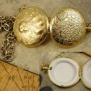 Minerva GOddess pocketwatch Locket Watch chain necklace hidden compartment