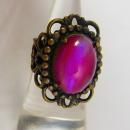 1920's vintage jelly opal RIng heavy filigree dragons breath size 6