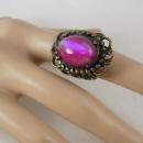 1920's vintage jelly opal RIng heavy filigree dragons breath size 6