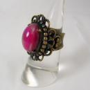1920's vintage jelly opal RIng heavy filigree dragons breath size 6