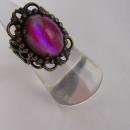 1920's vintage jelly opal RIng heavy filigree dragons breath size 6