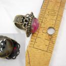 1920's vintage jelly opal RIng heavy filigree dragons breath size 6