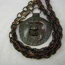 Vintage Bizarre bronze Face Necklace Hand wrought animal human