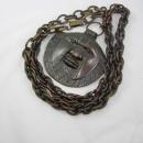 Vintage Bizarre bronze Face Necklace Hand wrought animal human
