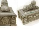 Antique Egyptian Revival Sphinx Stamp Box tobacco box King Tut Winged Beetle