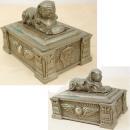 Antique Egyptian Revival Sphinx Stamp Box tobacco box King Tut Winged Beetle
