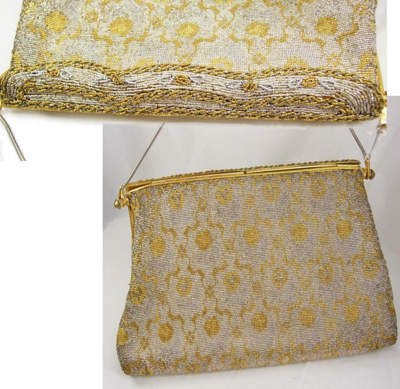 Vintage Hand made in France purse micro beaded french clutch