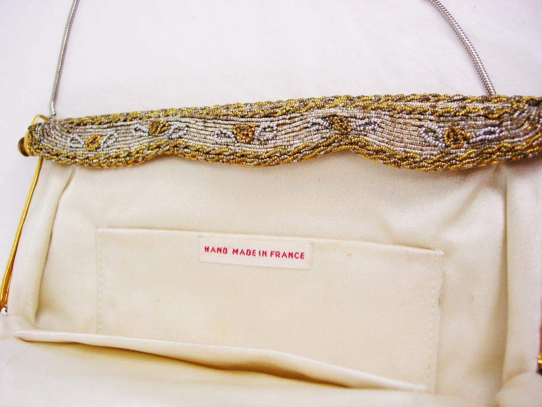 Vintage Hand made in France purse micro beaded french clutch