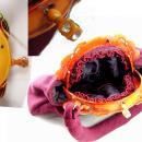 Gorgeous Vintage Bakelite catalin Purse multi colored Jeweled clasp aubergine wool