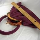 Gorgeous Vintage Bakelite catalin Purse multi colored Jeweled clasp aubergine wool