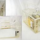 Vintage Clear Carrie Munn Signed compartment Lucite Box purse with accessories pat 195519 Purely stunning
