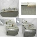 Vintage silver gray marbelized lucite purse with carved top Grey retro design