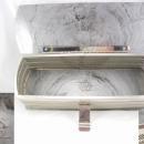 Vintage silver gray marbelized lucite purse with carved top Grey retro design