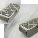 Vintage silver gray marbelized lucite purse with carved top Grey retro design