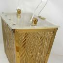 VIntage 1950's Lucite and herringbone brass box purse Industrial Retro design