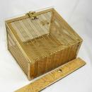 VIntage 1950's Lucite and herringbone brass box purse Industrial Retro design