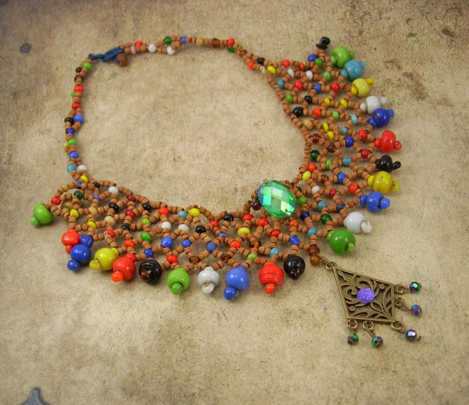 Bohemian Fringe Necklace Collar bib Choker Rhinestones fringe drop