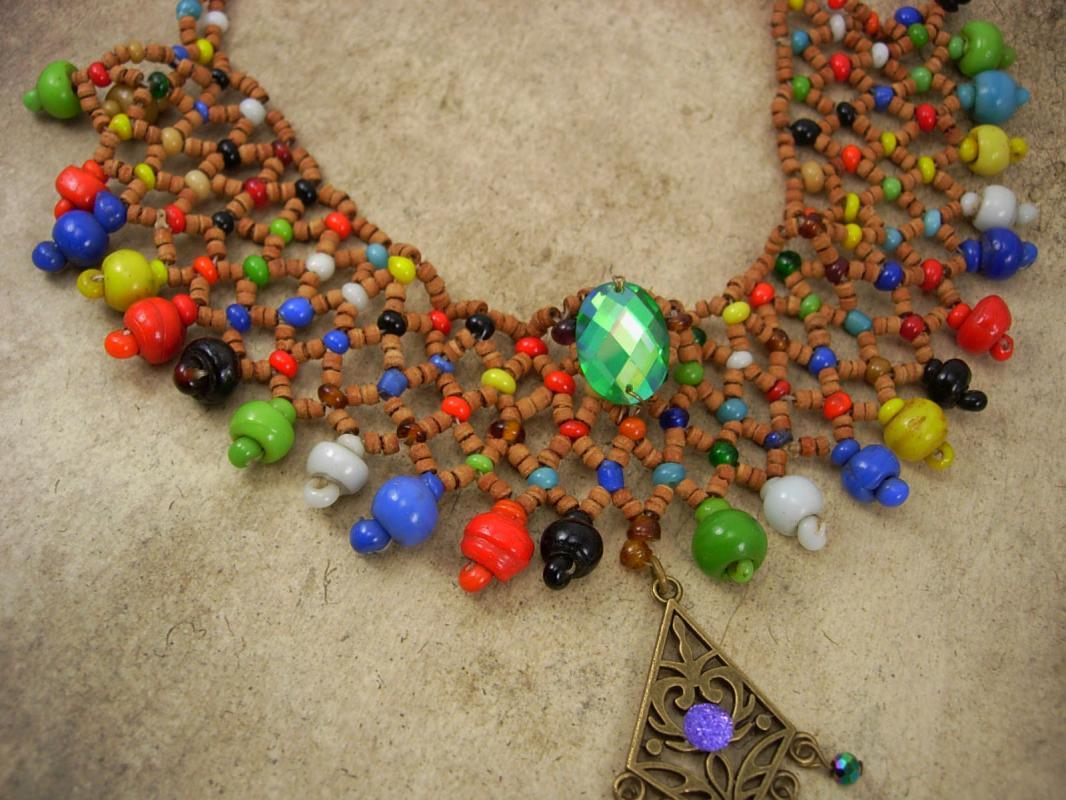 Bohemian Fringe Necklace Collar bib Choker Rhinestones fringe drop