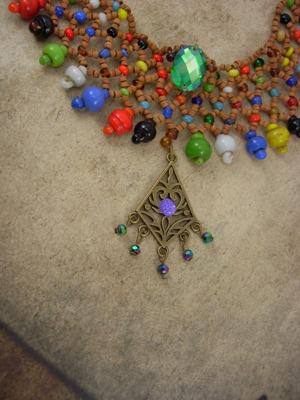 Bohemian Fringe Necklace Collar bib Choker Rhinestones fringe drop