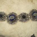 Vintage Czech GLass HUGE victorian bracelet Gothic mythical cabs