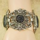 Vintage Czech GLass HUGE victorian bracelet Gothic mythical cabs