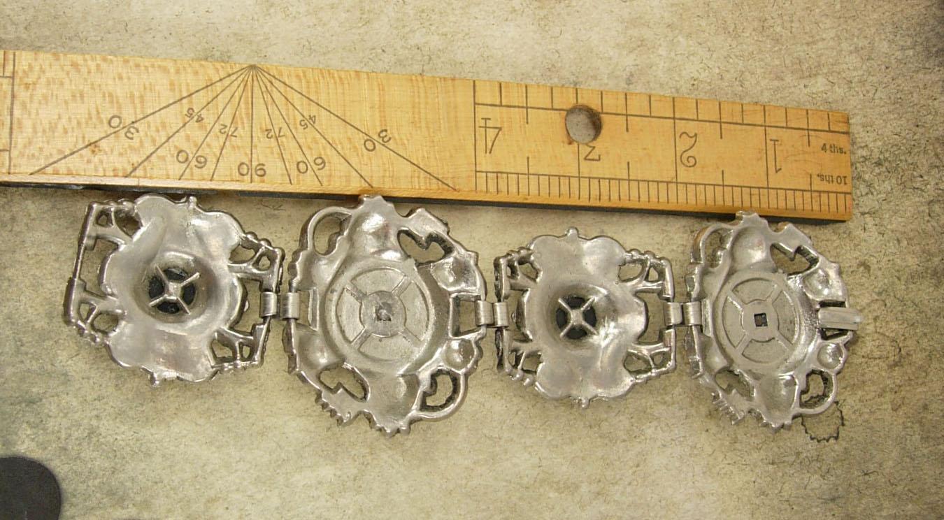 Vintage Czech GLass HUGE victorian bracelet Gothic mythical cabs
