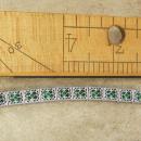 Vintage ART DECO FILIGREE Bracelet 85 green glass Stones GRILL work hinged bracelet