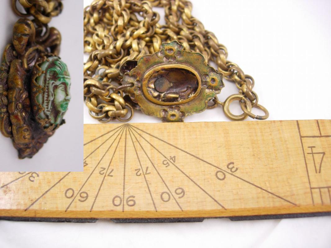 Vintage DECO Egyptian REVIVAL Czech necklace Pharaoh head