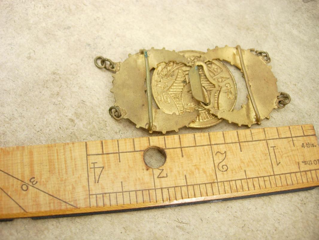 ANTIQUE ENAMEL Egyptian HEAD BUCKLE set