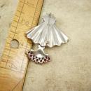 Vintage Trifari rhinestone Brooch mechanical SWINGING faux pink ruby pendulum