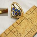 VIntage Blue sapphire Gold ring Cocktail Cluster Genuine 9 Sapphires large setting size 7 1/2